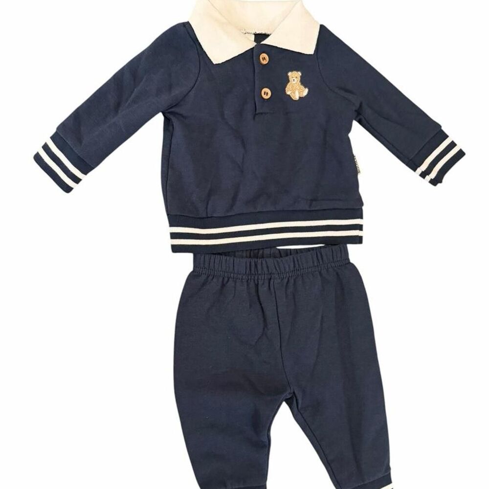 Badgley Mischka navy blue baby boy pant set